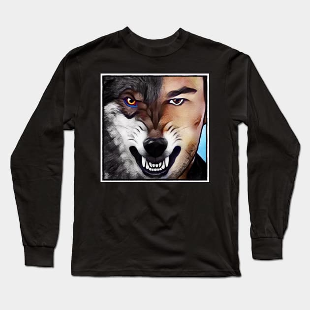 Ethan Werewolf Wolf of God Long Sleeve T-Shirt by OrionLodubyal